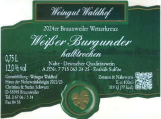 <br>Nr. 28<br>Weißer Burgunder<br>Qualitätswein<br>halbtrocken