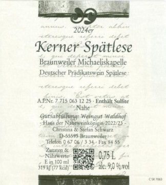 <br>Nr. 34<br>Kerner<br>Spätlese<br>edle Fruchtaromen