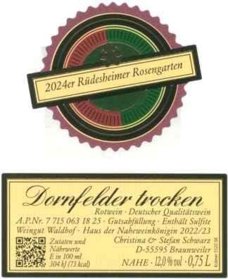 <br>Nr. 40<br>Dornfelder<br>Qualitätswein<br>trocken