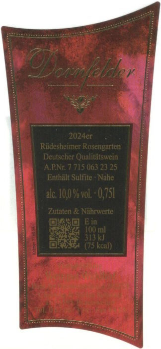 <br>Nr. 45<br>Dornfelder<br>Qualitätswein<br>vollmundig