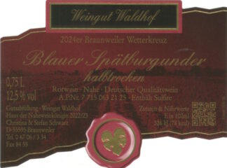 <br>Nr. 43<br>Blauer Spätburgunder<br>Qualitätswein<br>halbtrocken