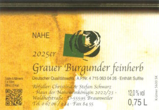 <br>Nr. 55<br>Grauer Burgunder*<br>Qualitätswein<br>feinherb