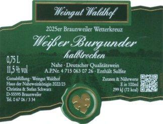 <br>Nr. 58<br>Weißer Burgunder<br>Qualitätswein<br>halbtrocken