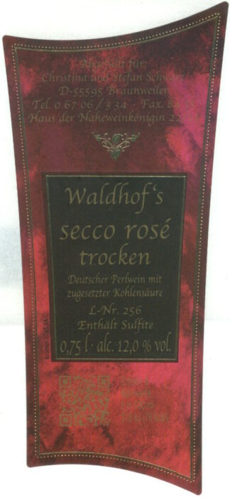 <br>Nr. 98<br>Waldhof's secco rosee<br>Perlwein, trocken